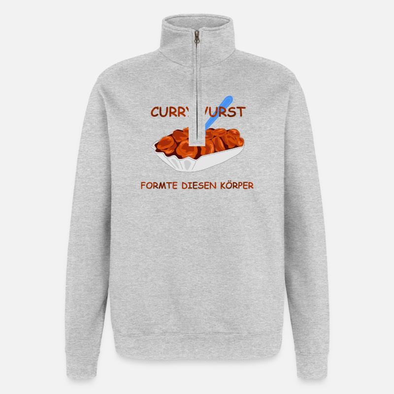 Currywurst - Sweat à zip 1/4 - gris chiné