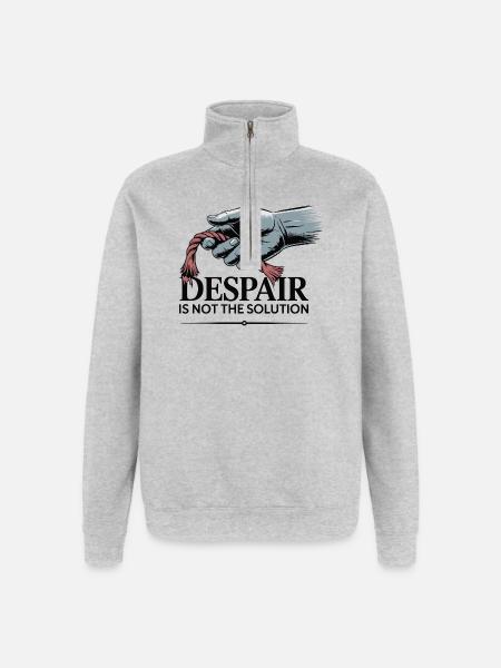 Resilient Hand Holding Frayed Rope - Quarter-Zip Sweatshirt - heather grey