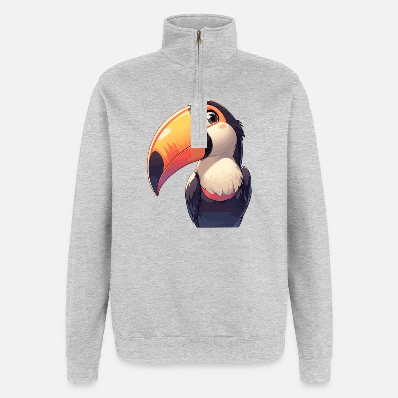 Tukane Tukan - Quarter-Zip-Sweatshirt - Grau meliert