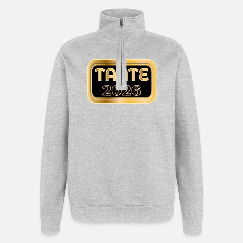 ANNONCE DU BÉBÉ D’AOÛT 2026 - Sweat à zip 1/4 - gris chiné