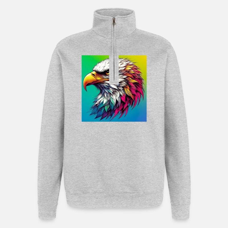 aigle - Sweat à zip 1/4 - gris chiné