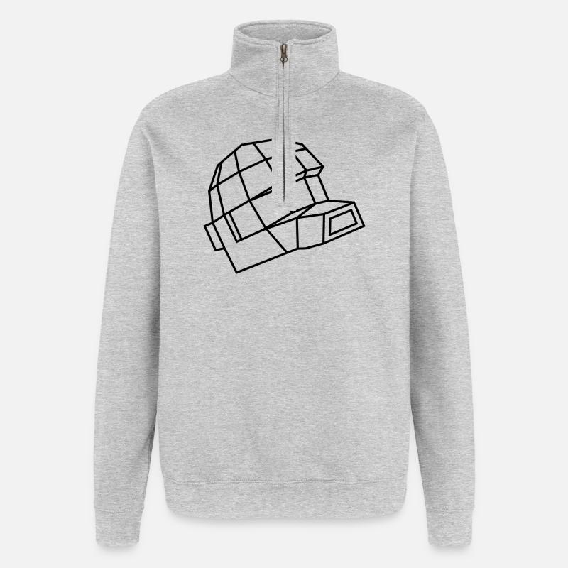 Daft Helm – Electro, Dance & Robot Style - Quarter-Zip Sweatshirt - heather grey