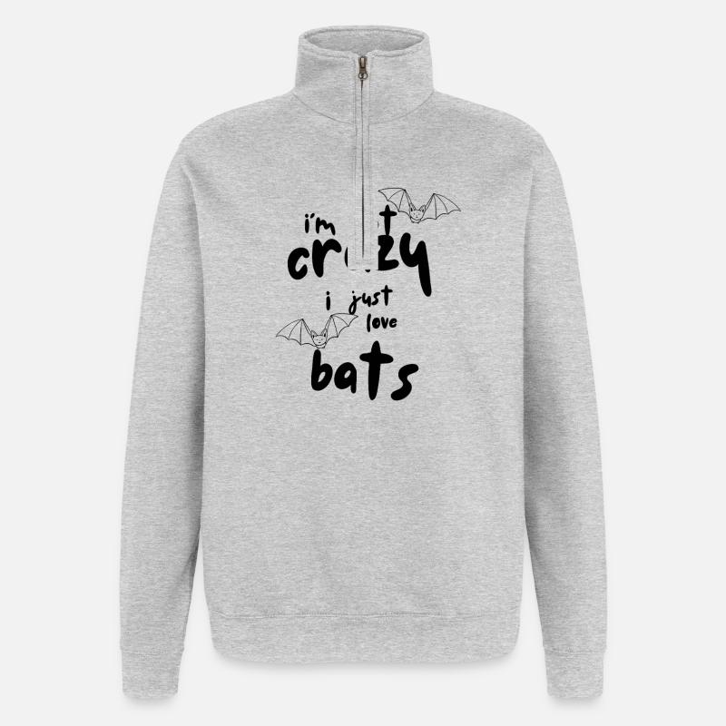 Fledermäuse - Quarter-Zip-Sweatshirt - Grau meliert