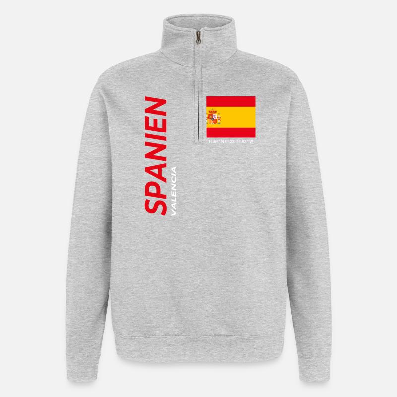 Valence - Sweat à zip 1/4 - gris chiné