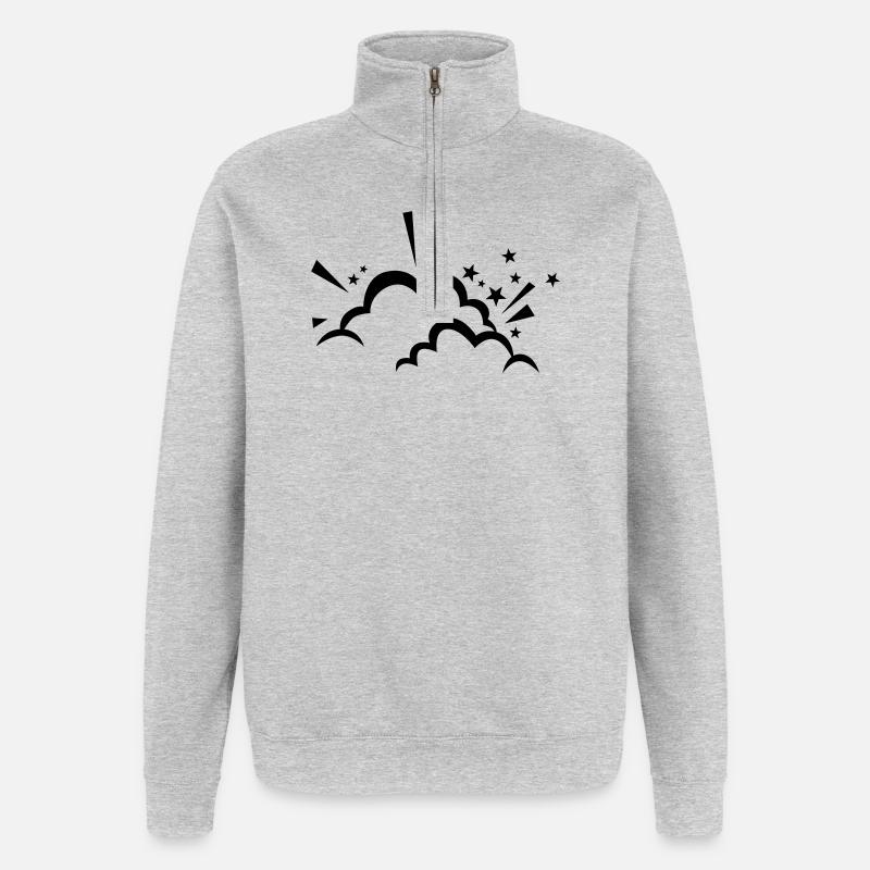 Comic cloud after explosion - Quarter-Zip Sweatshirt - heather grey