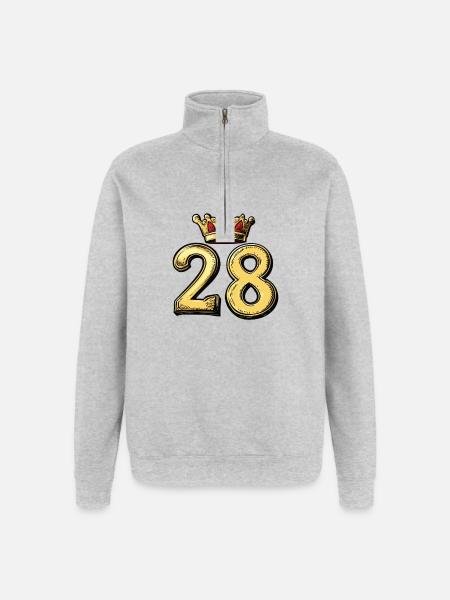 28 Number Krone - Quarter-Zip Sweatshirt - heather grey