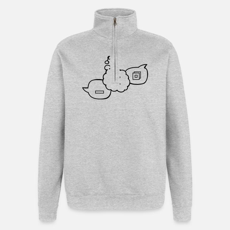 Computer speech bubbles - Quarter-Zip Sweatshirt - heather grey