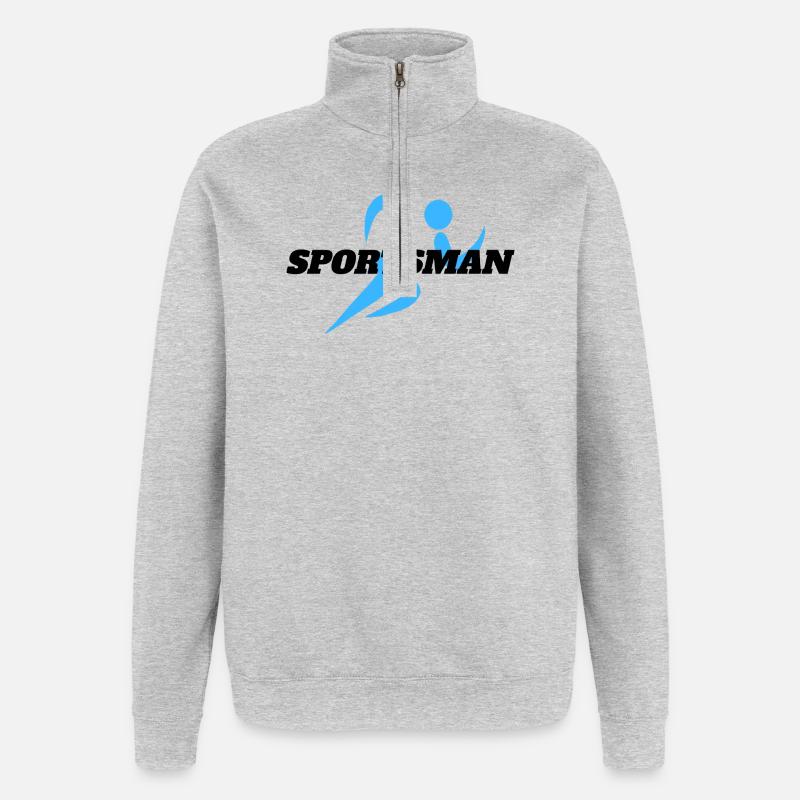 Conception sportive - Sweat à zip 1/4 - gris chiné