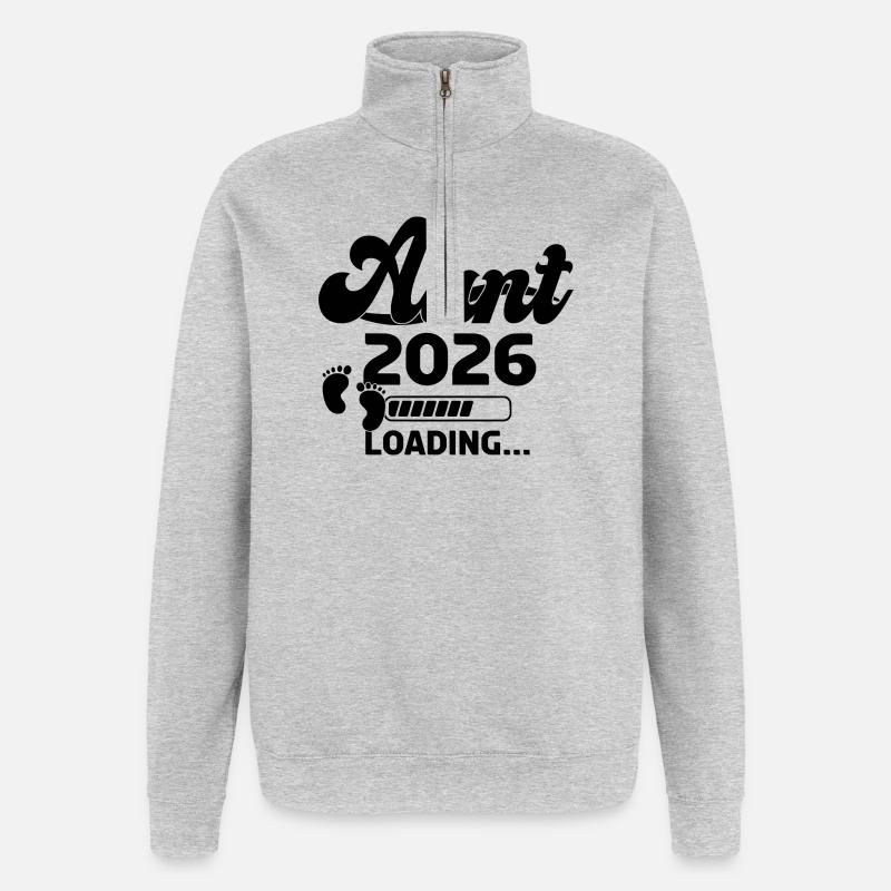 Aunt 2026 Loading - Quarter-Zip Sweatshirt - heather grey