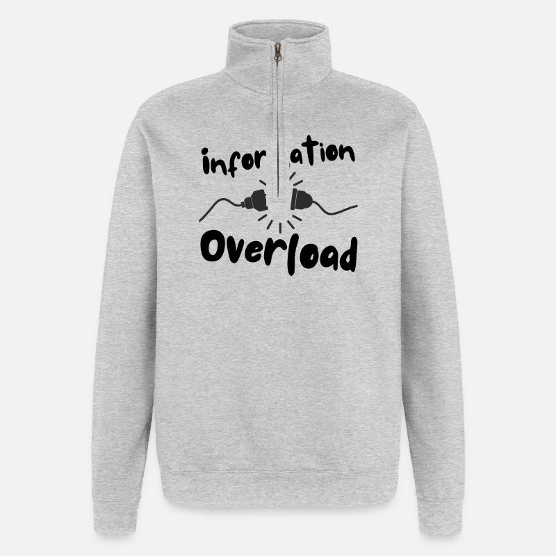 Information overload plug current - Quarter-Zip Sweatshirt - heather grey