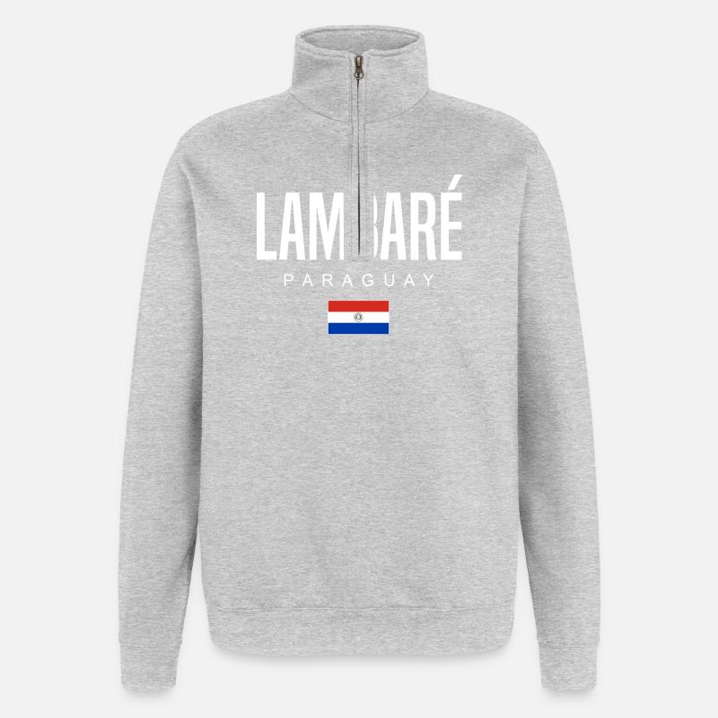 Lambaré Paraguay Paraguayans - Sweat à zip 1/4 - gris chiné
