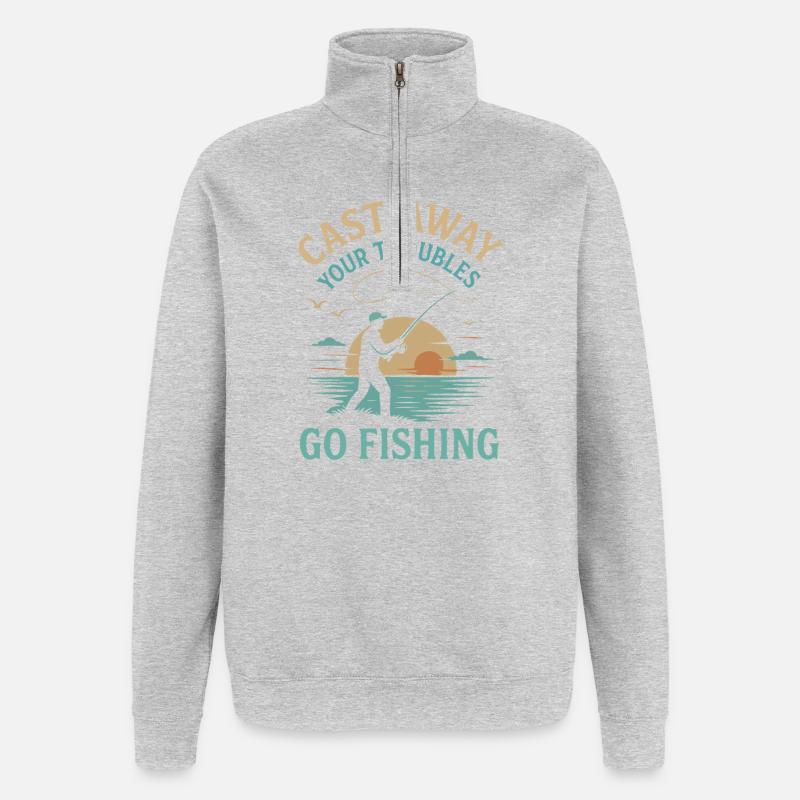 sudo apt-get install coffee - Quarter-Zip Sweatshirt - heather grey