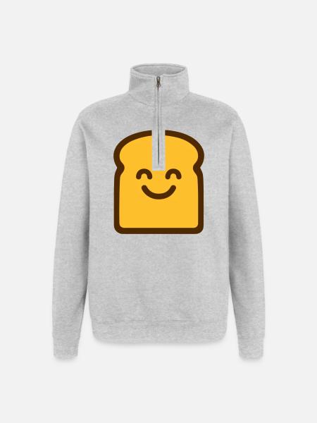 Toast mignon - Sweat à zip 1/4 - gris chiné
