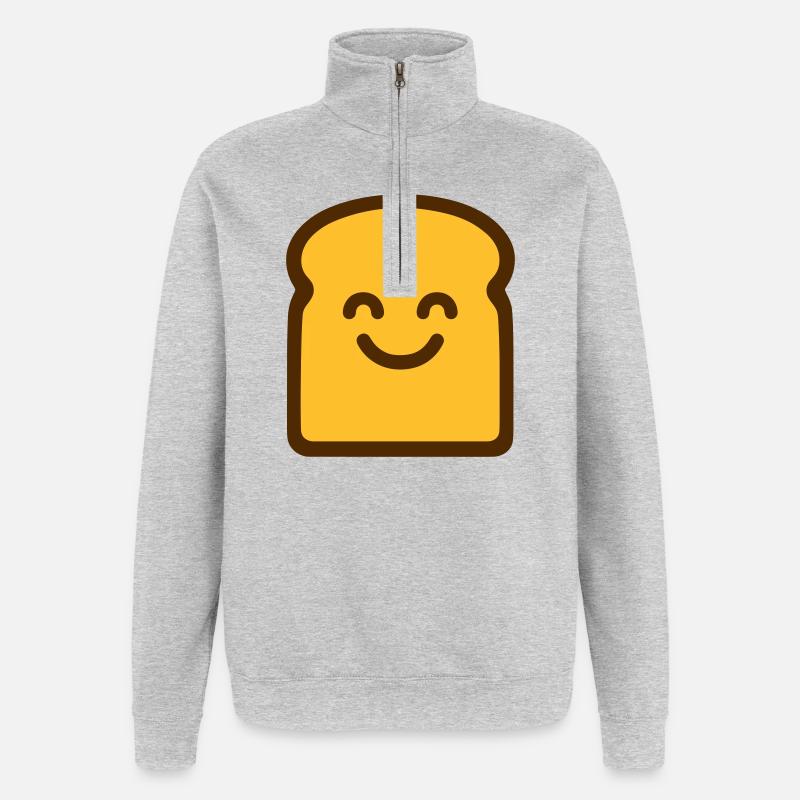 Toast mignon - Sweat à zip 1/4 - gris chiné