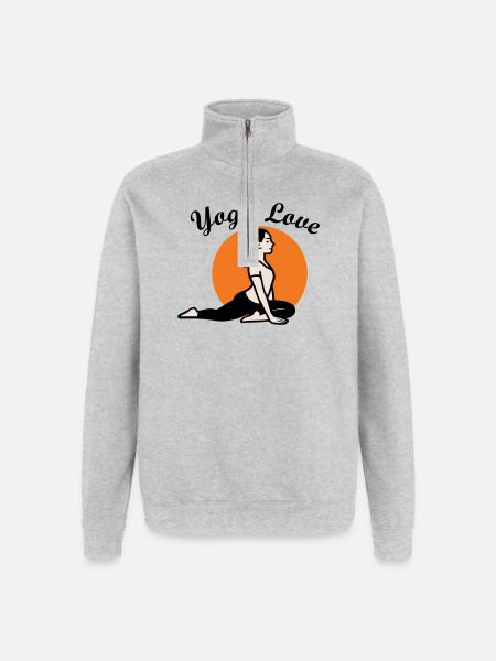 Yoga Love - Quarter-Zip-Sweatshirt - Grau meliert