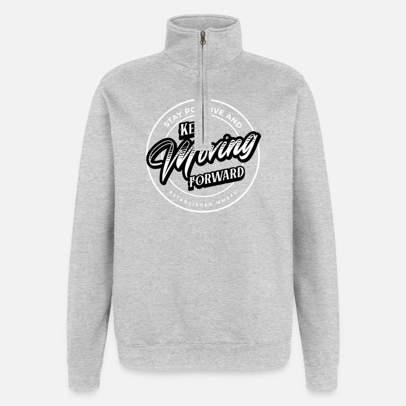 Rest Positive - Keep Moving Forward - Quarter-Zip Sweatshirt - heather grey