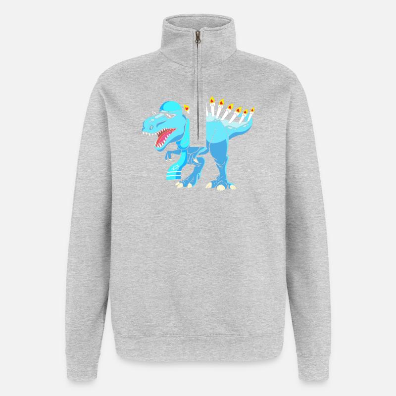 Hanoukka Hanoukka Hanoukka - Sweat à zip 1/4 - gris chiné