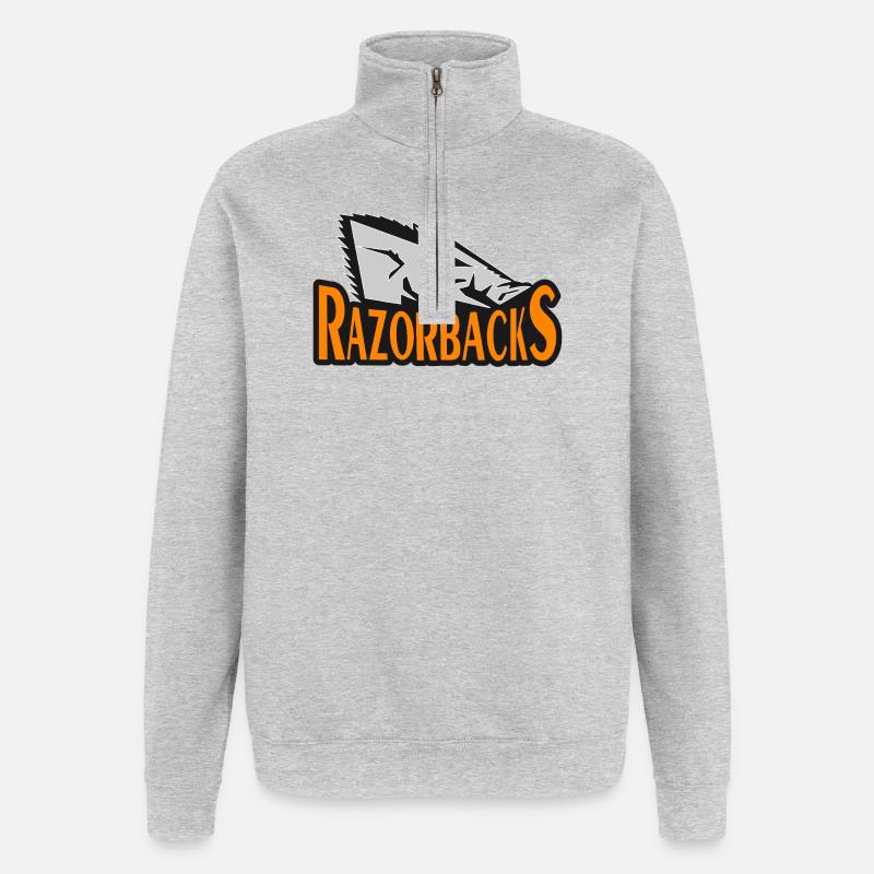 Razorbacks Bold Hog Emblem - Quarter-Zip Sweatshirt - heather grey