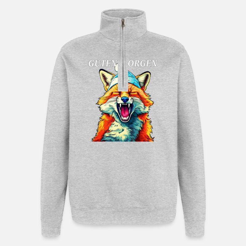 FUCHS GUTEN MORGEN - Quarter-Zip-Sweatshirt - Grau meliert