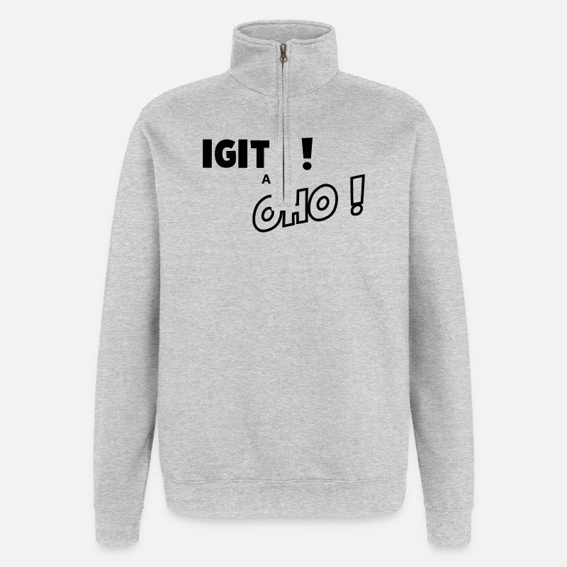 Igitt aber oho - Quarter-Zip-Sweatshirt - Grau meliert