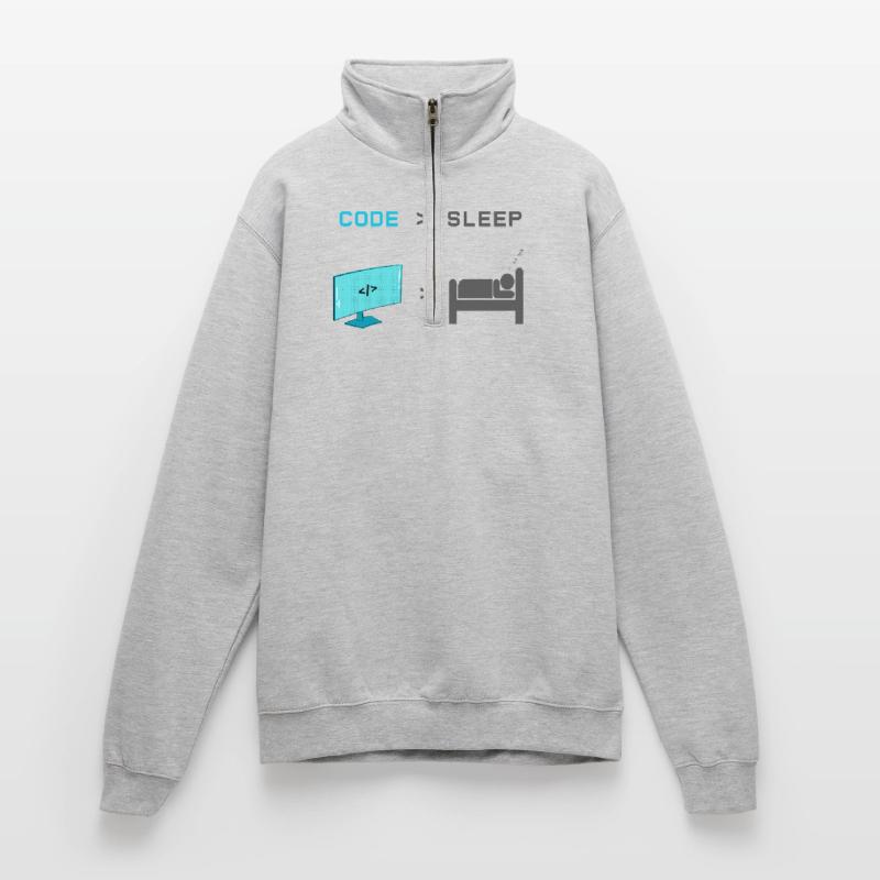 Code vs Veille : codeur en mode veille Sweat à zip 1/4
