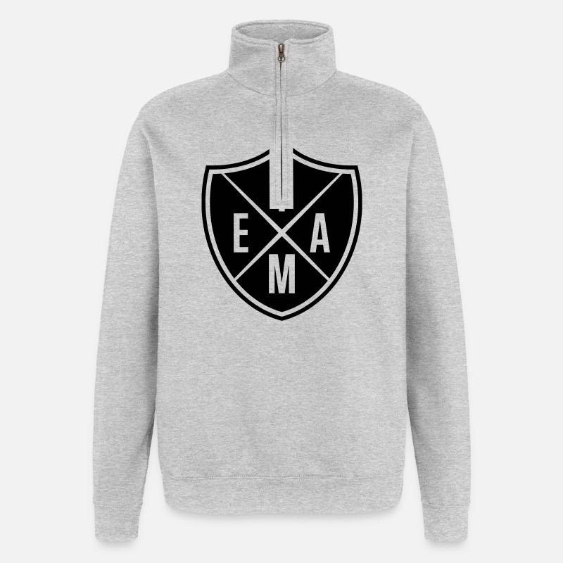 Équipe - Sweat à zip 1/4 - gris chiné