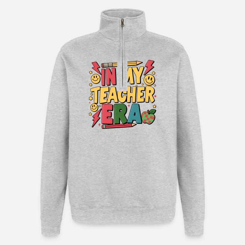 À l’époque de mon professeur - Sweat à zip 1/4 - gris chiné