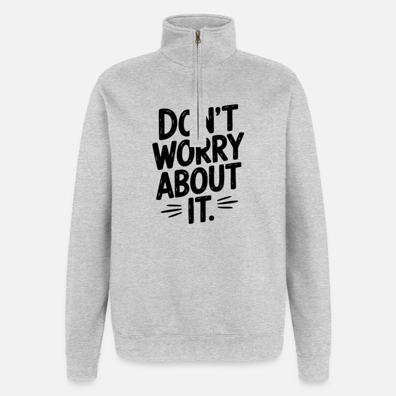 Ne vous inquiétez pas - Sweat à zip 1/4 - gris chiné
