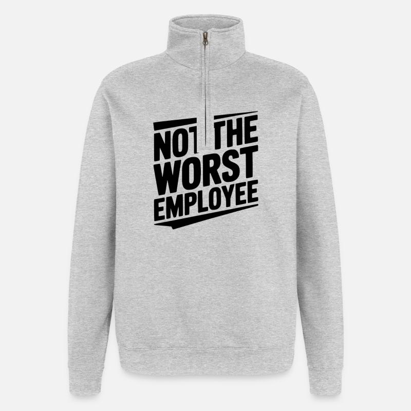 Nicht der schlechteste Mitarbeiter - Quarter-Zip-Sweatshirt - Grau meliert