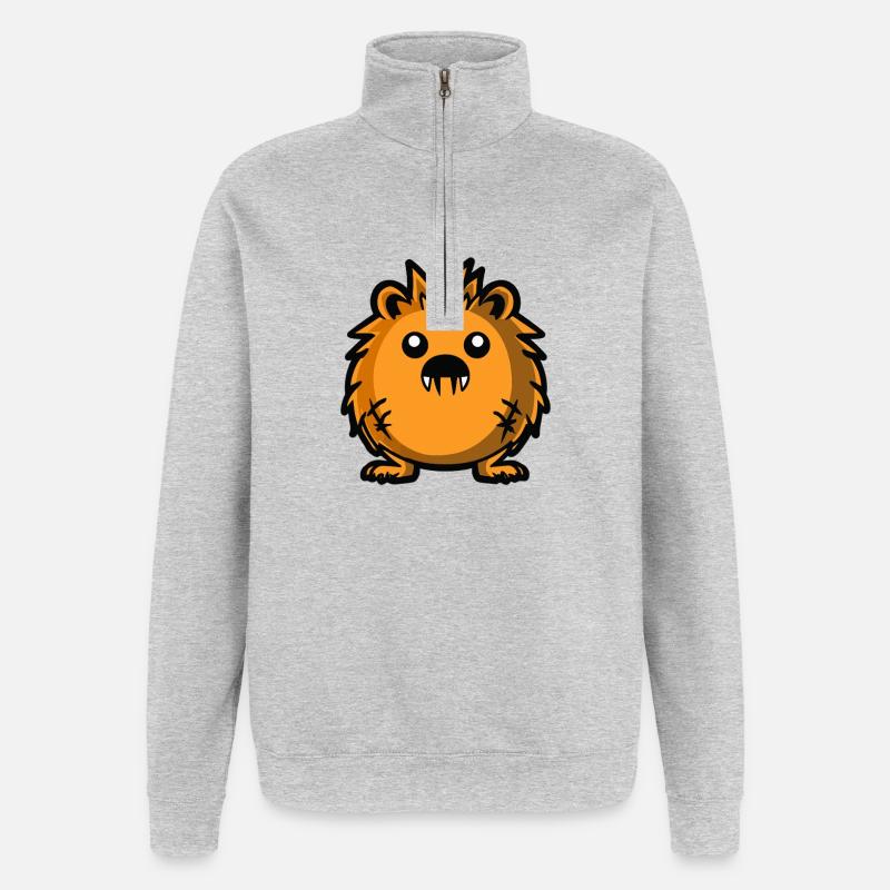 Hedgehog Halloween Comic Funny - Quarter-Zip Sweatshirt - heather grey