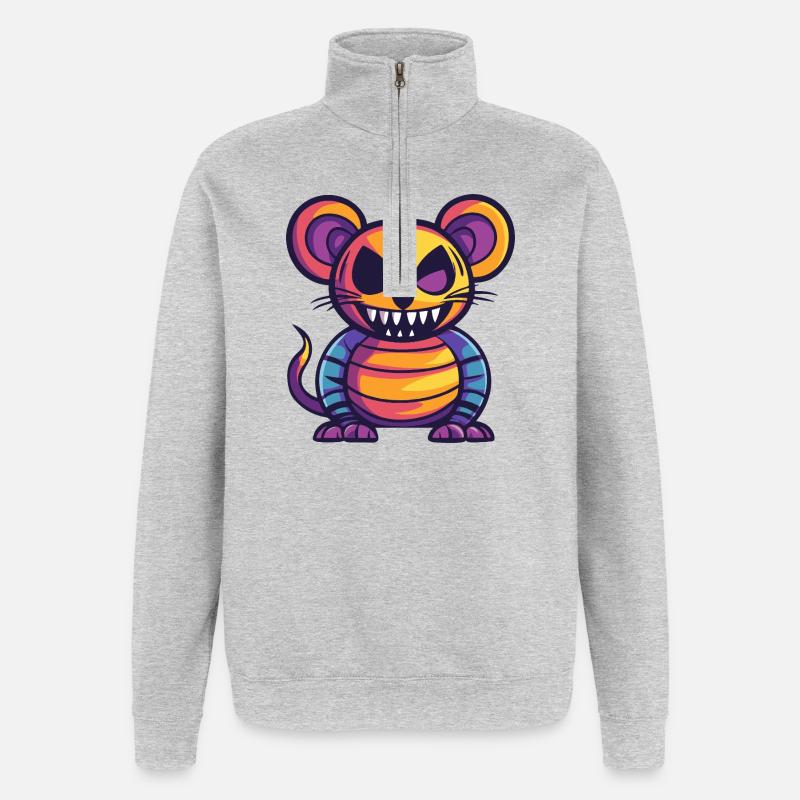 Mouse Halloween Comic Zombie - Quarter-Zip Sweatshirt - heather grey