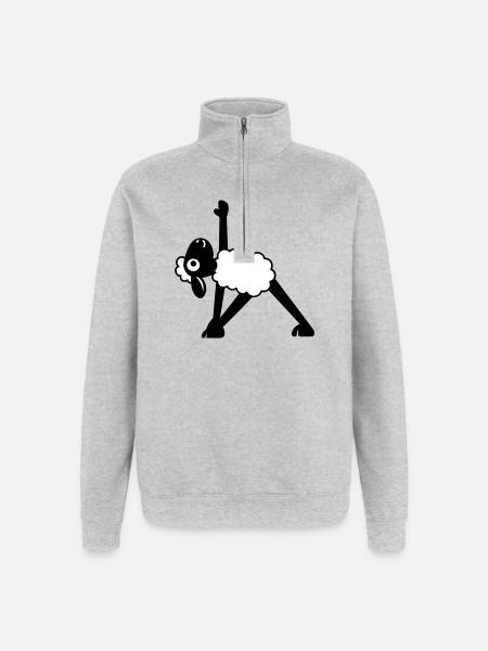 Yoga Sheep - Quarter-Zip Sweatshirt - heather grey