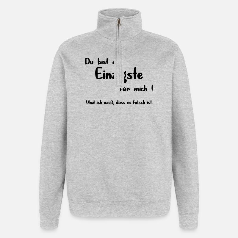 Der Einzigste - Quarter-Zip-Sweatshirt - Grau meliert