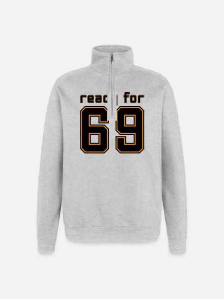 Ready for 69 jersey - Quarter-Zip Sweatshirt - heather grey