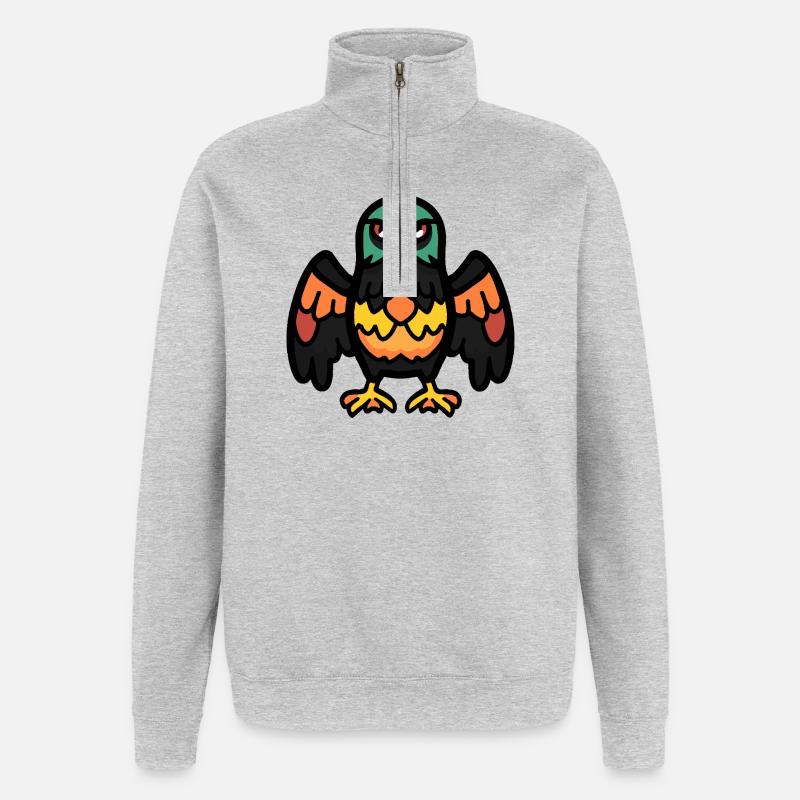 Adler Halloween Comic Lustig - Quarter-Zip-Sweatshirt - Grau meliert