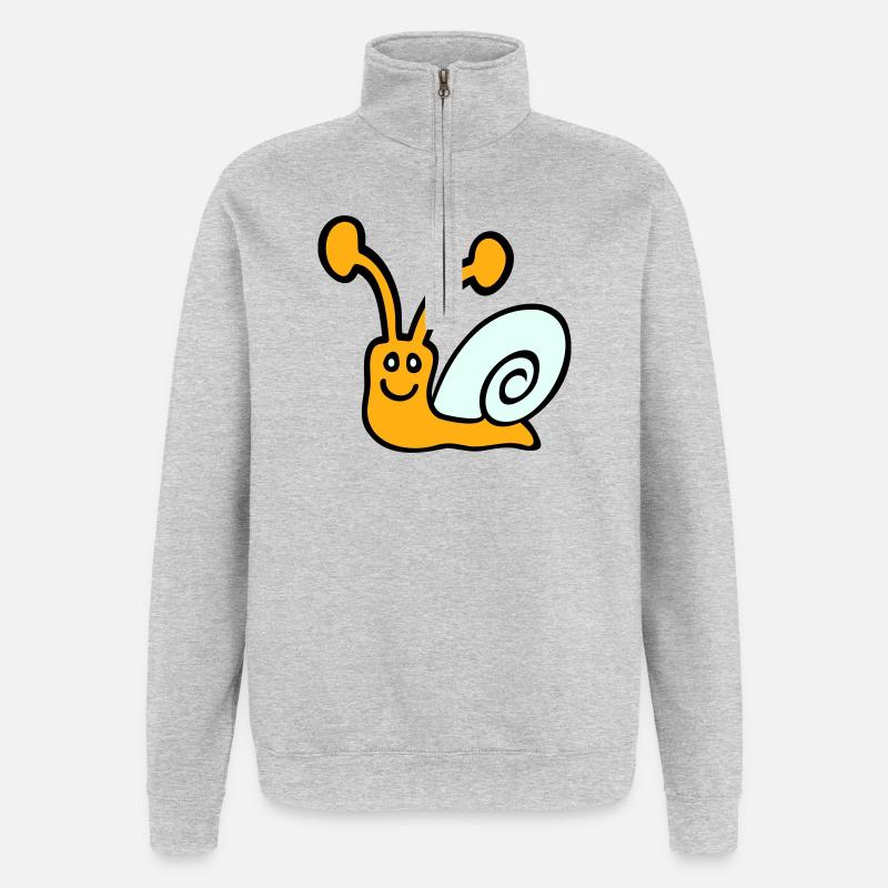 Snail Shell Cute Cute Happy Cool - Quarter-Zip Sweatshirt - heather grey