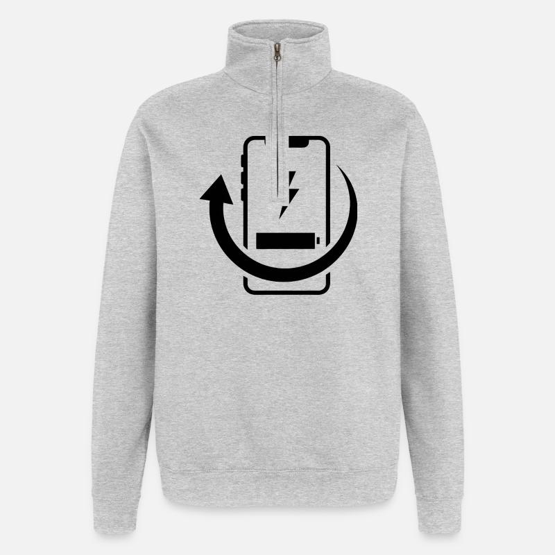 Cercle d’Énergie Éclair - Sweat à zip 1/4 - gris chiné