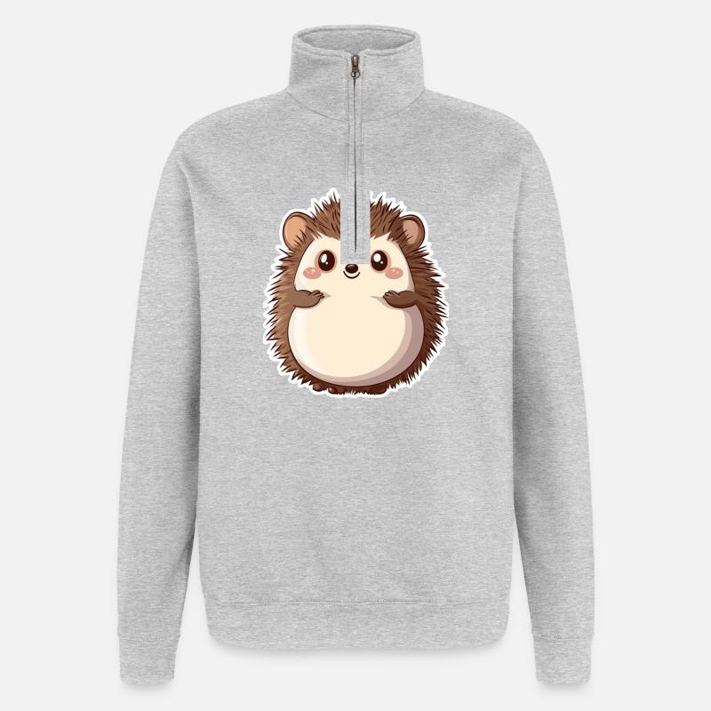 Igel - Quarter-Zip-Sweatshirt - Grau meliert