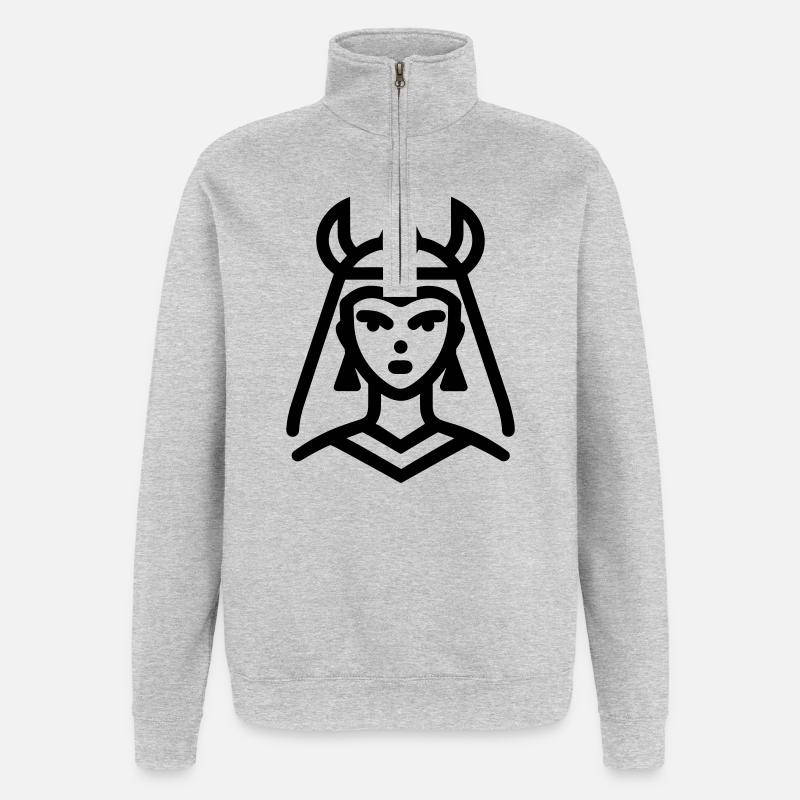 pharaon - Sweat à zip 1/4 - gris chiné