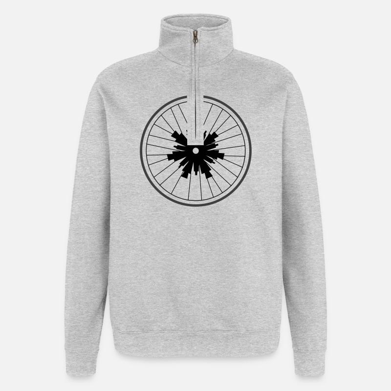 Schneeflockenrad von Cean - Quarter-Zip-Sweatshirt - Grau meliert