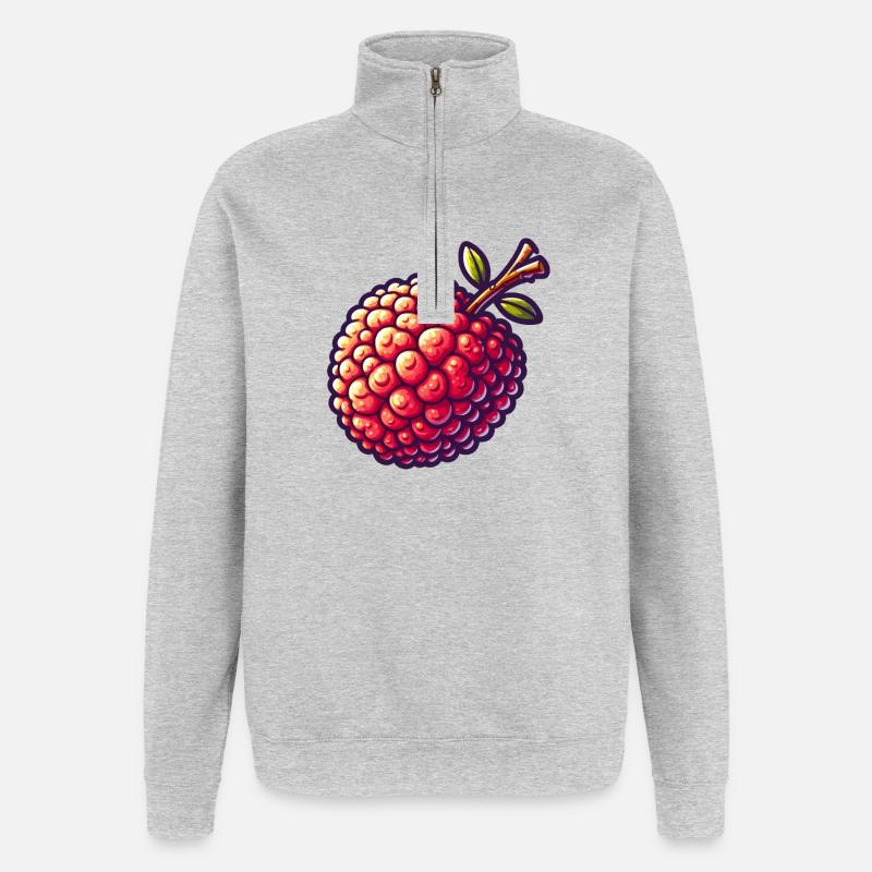 Lychee Pop Art Red - Quarter-Zip Sweatshirt - heather grey