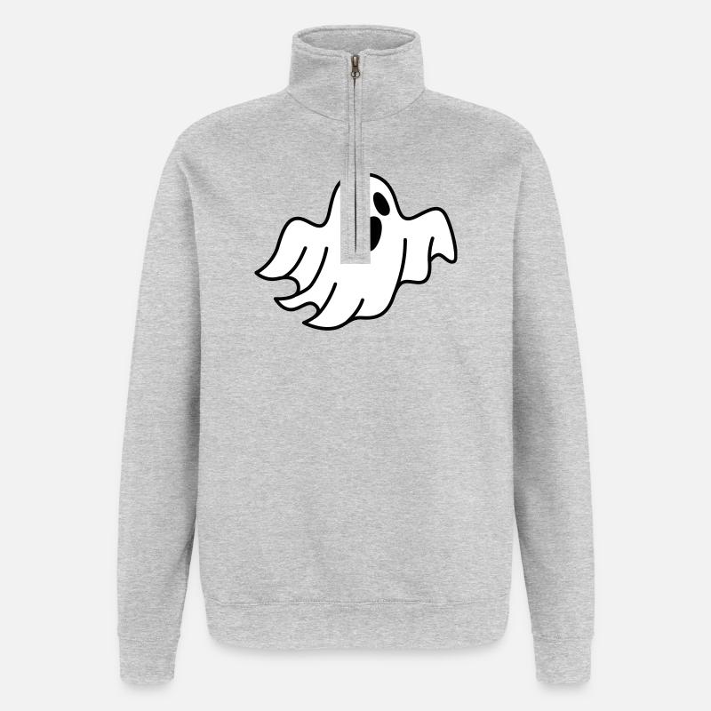 Geist oder Gespenst - Quarter-Zip-Sweatshirt - Grau meliert