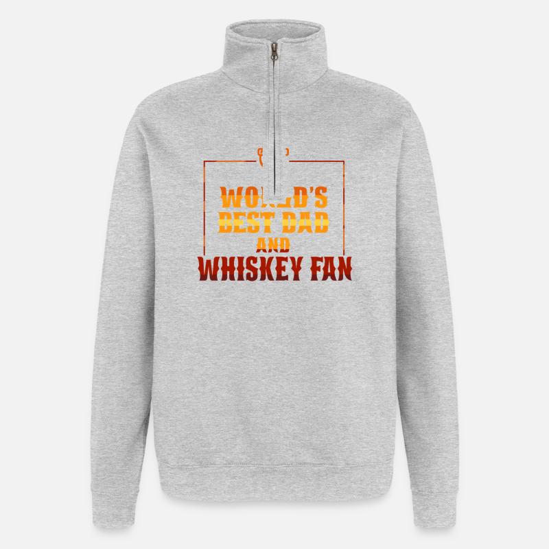 Whiskey Saying Whiskey Drinker Whiskey Lovers - Sweat à zip 1/4 - gris chiné