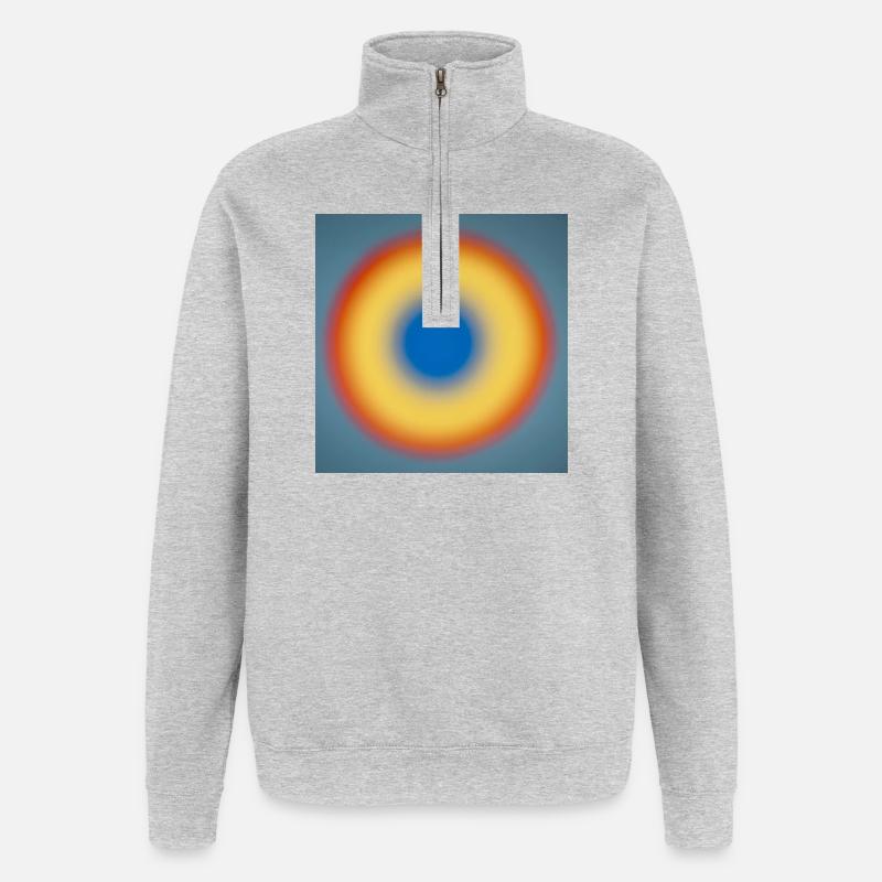 Blauer circle_001 - Quarter-Zip-Sweatshirt - Grau meliert