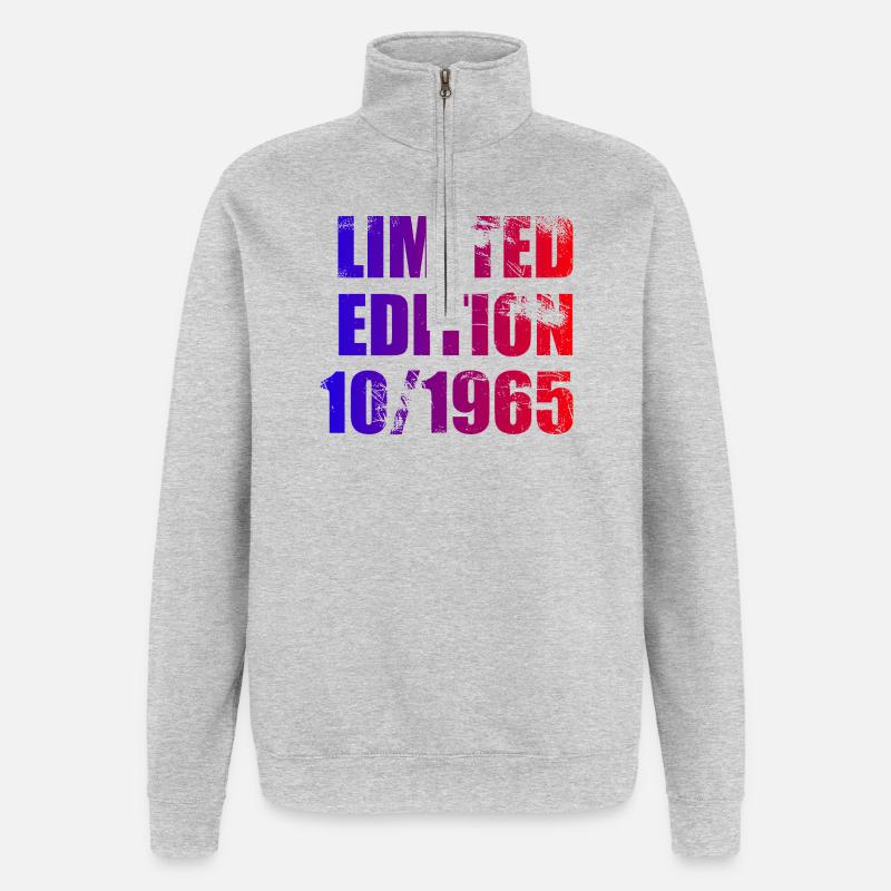 60e anniversaire Edition limitée 10/1965 - Sweat à zip 1/4 - gris chiné