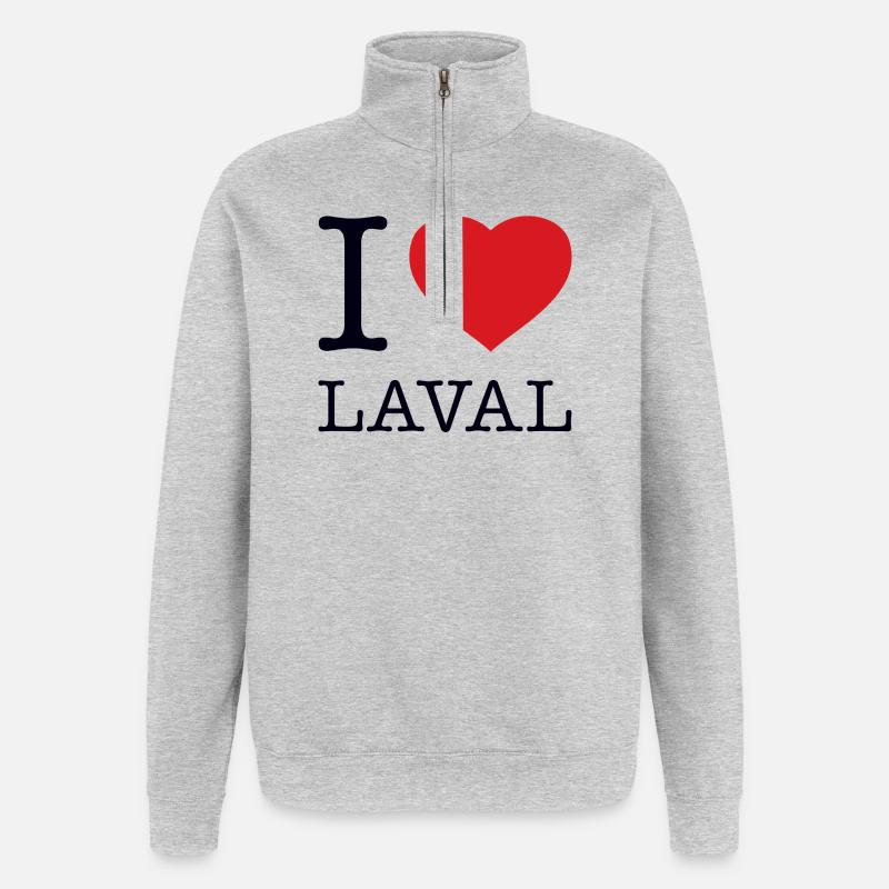 J’adore Laval - Sweat à zip 1/4 - gris chiné
