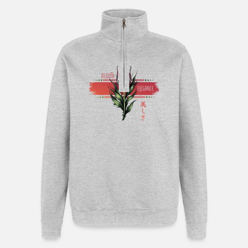 Renaissance de l’art de la tulipe - Sweat à zip 1/4 - gris chiné