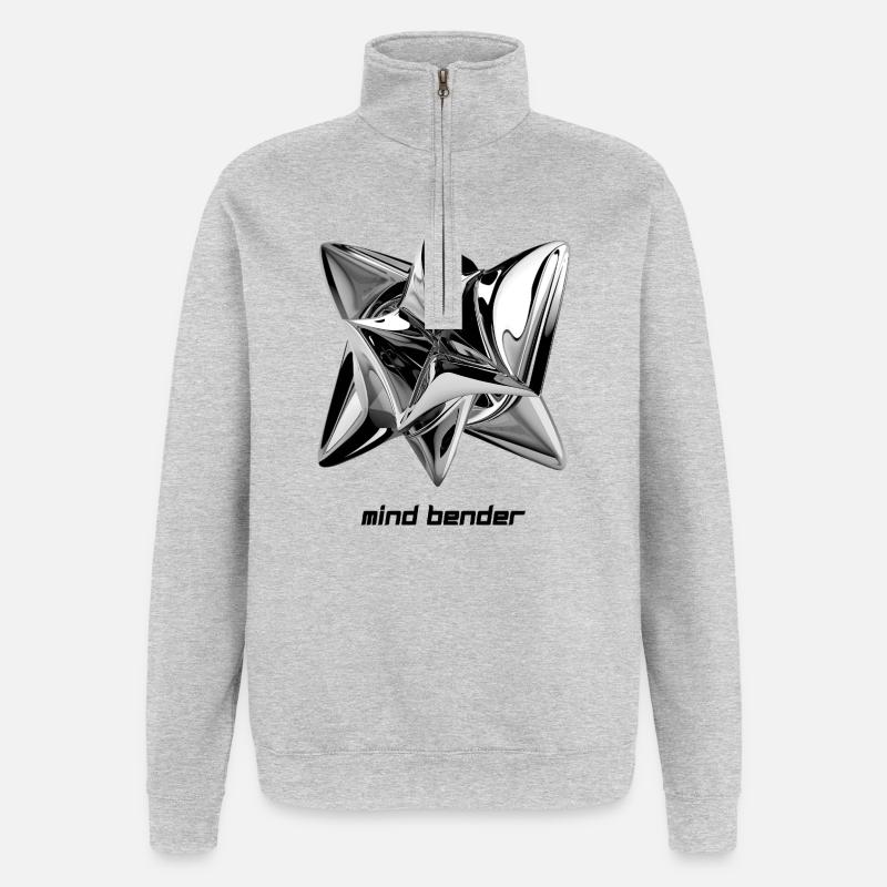 Mind Bender – Optical Illusion Art - Quarter-Zip Sweatshirt - heather grey