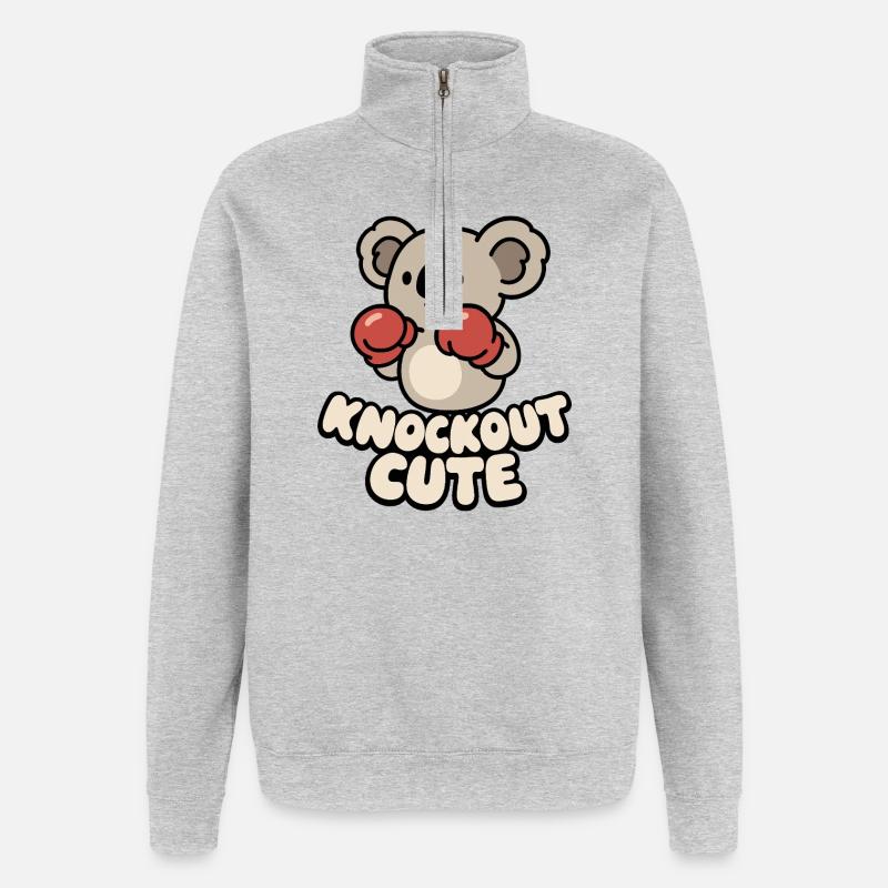 Koala Knockout Mignon - Sweat à zip 1/4 - gris chiné