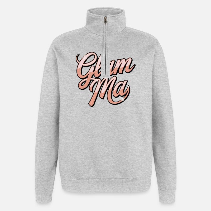 Glam Mad Glitter Script - Quarter-Zip Sweatshirt - heather grey